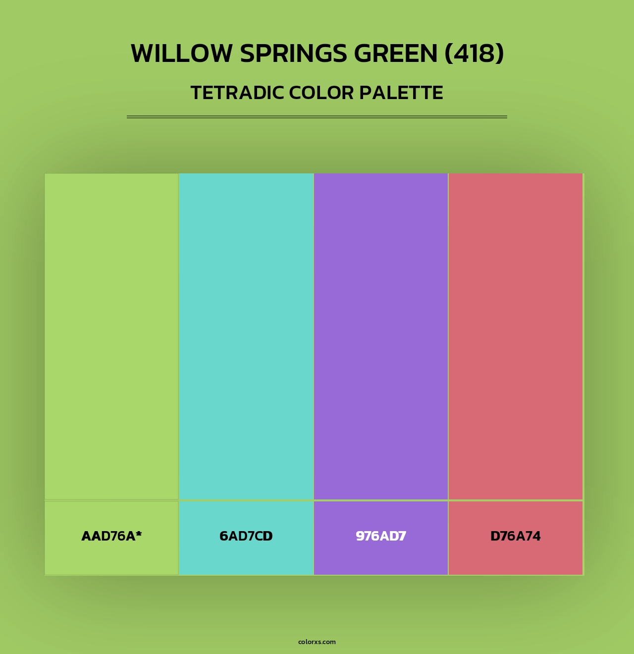 Willow Springs Green (418) - Tetradic Color Palette