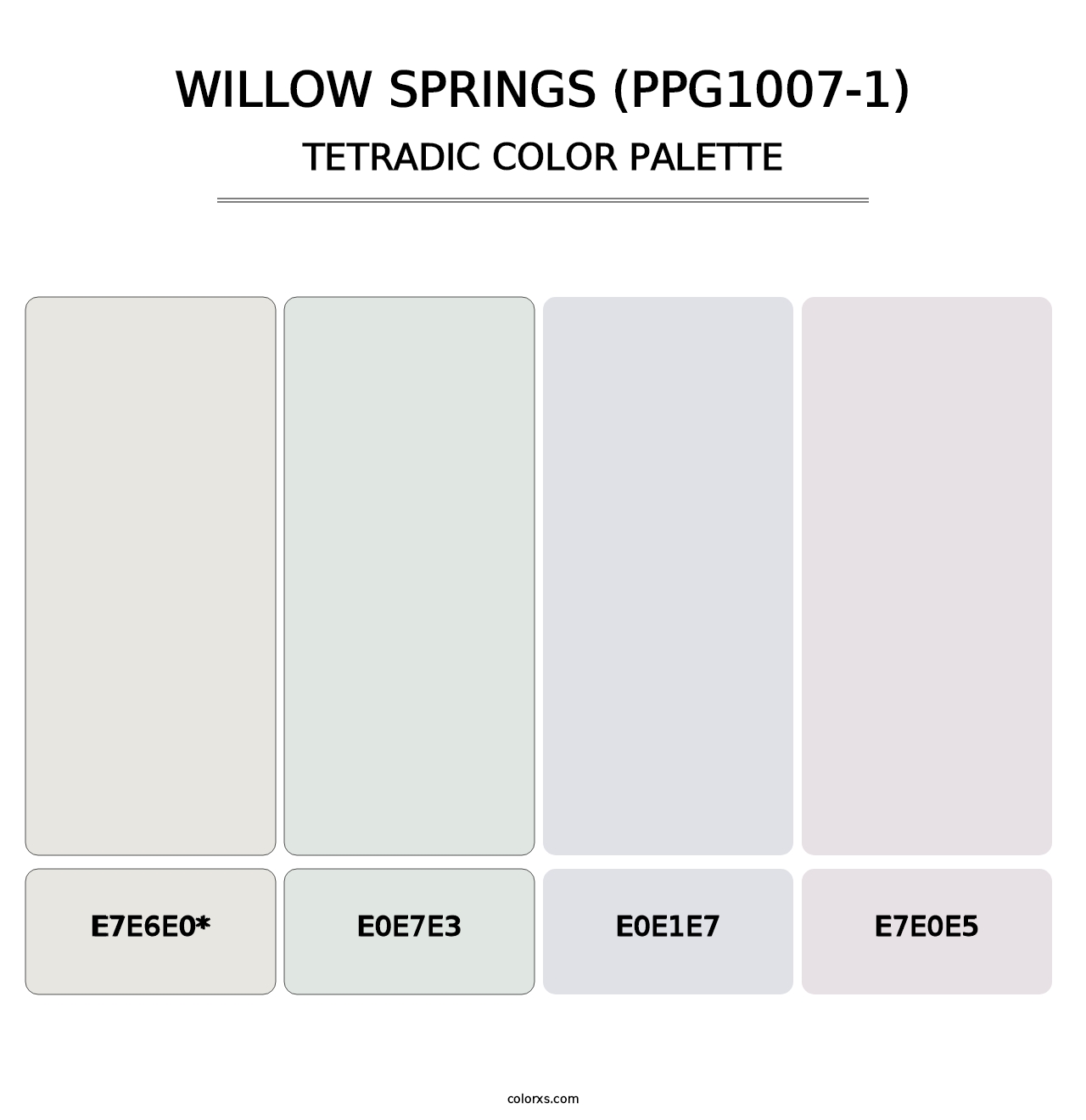 Willow Springs (PPG1007-1) - Tetradic Color Palette