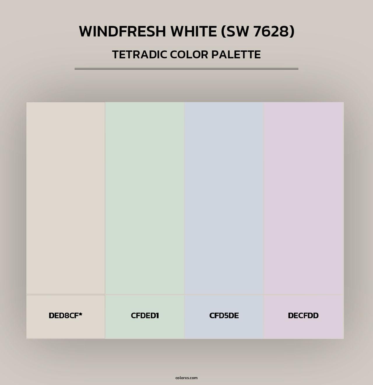 Windfresh White (SW 7628) - Tetradic Color Palette
