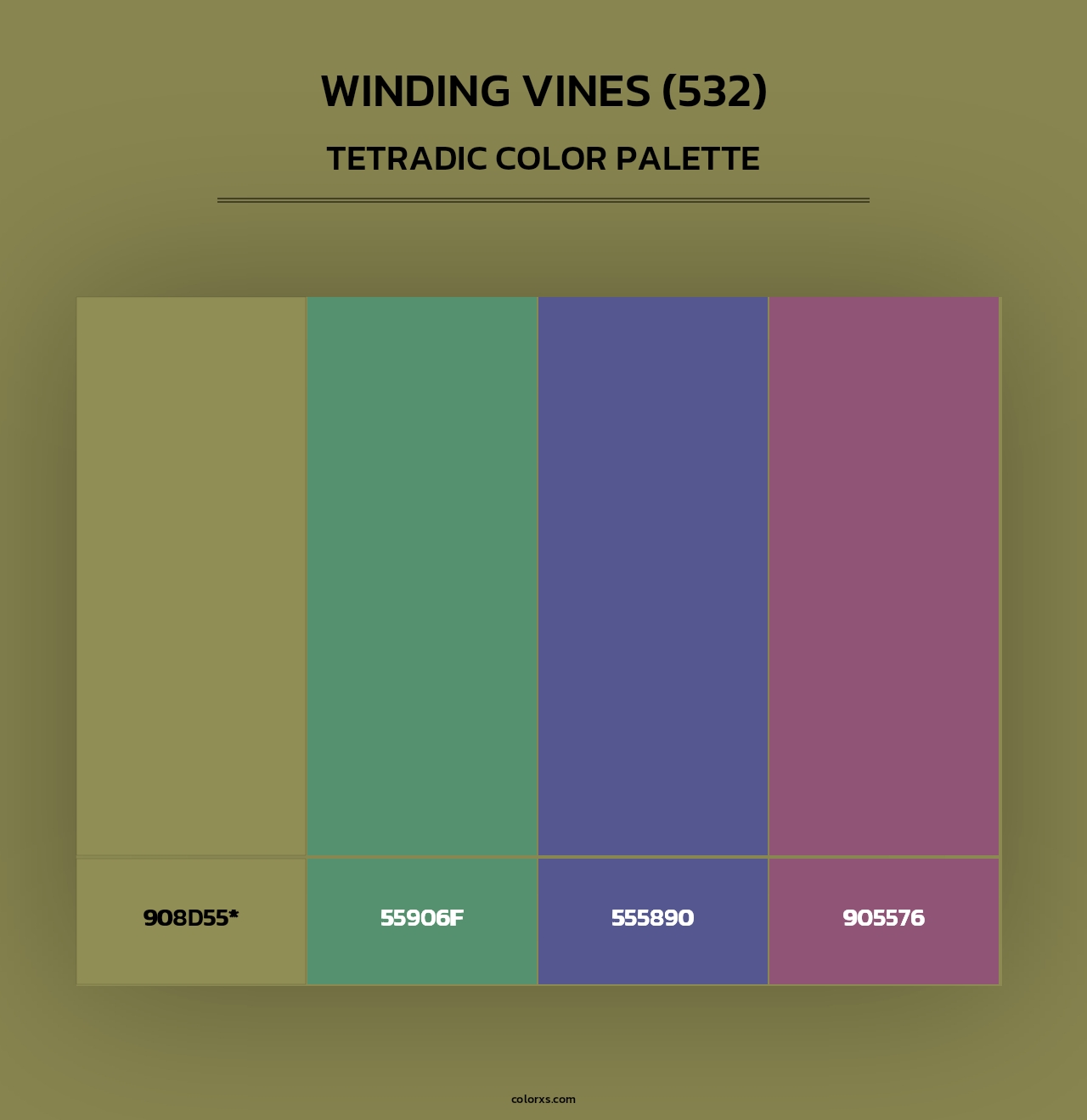 Winding Vines (532) - Tetradic Color Palette