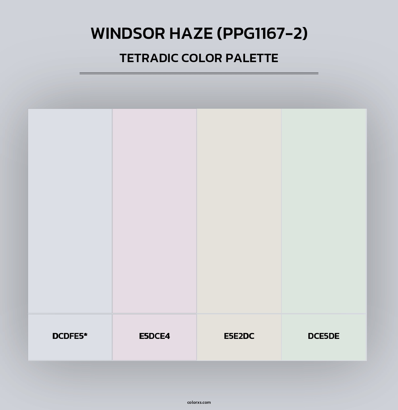 Windsor Haze (PPG1167-2) - Tetradic Color Palette