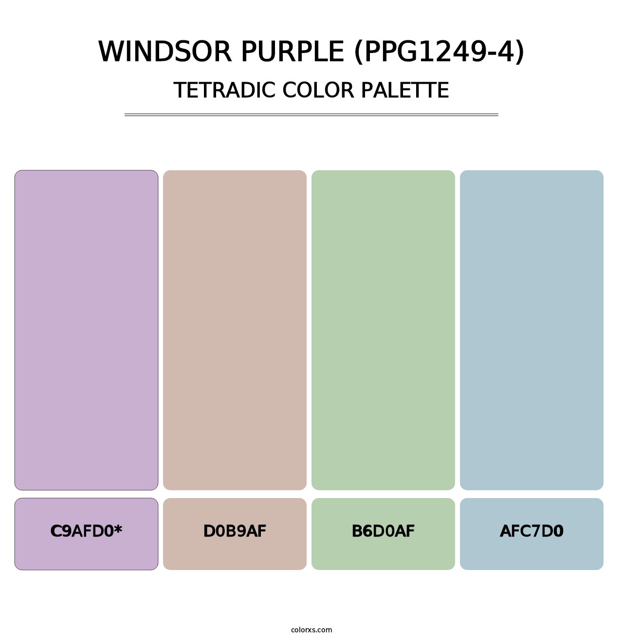 Windsor Purple (PPG1249-4) - Tetradic Color Palette