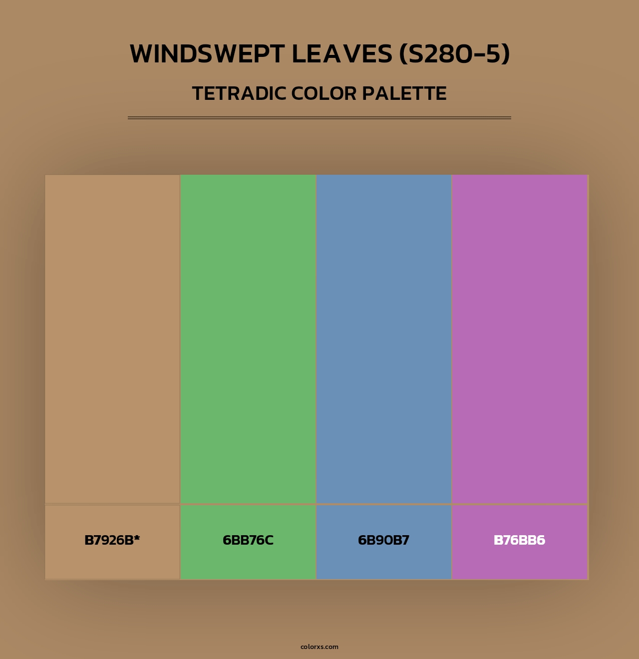 Windswept Leaves (S280-5) - Tetradic Color Palette