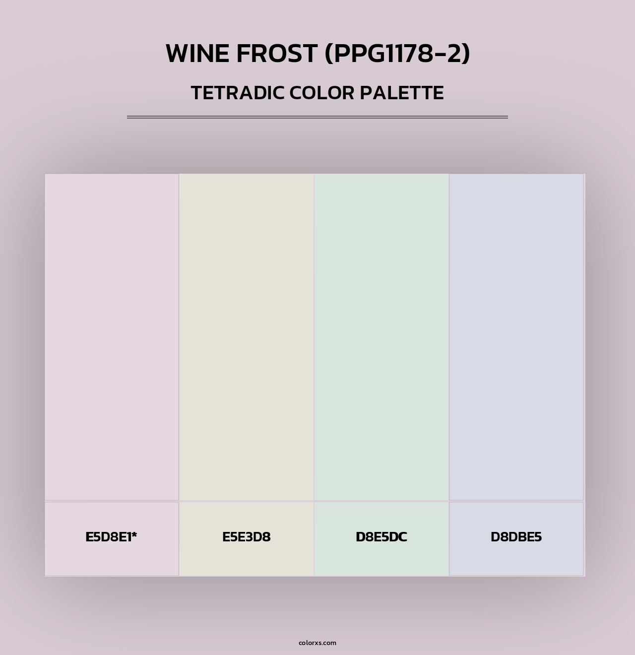 Wine Frost (PPG1178-2) - Tetradic Color Palette