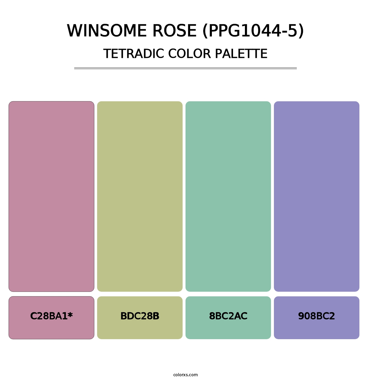 Winsome Rose (PPG1044-5) - Tetradic Color Palette