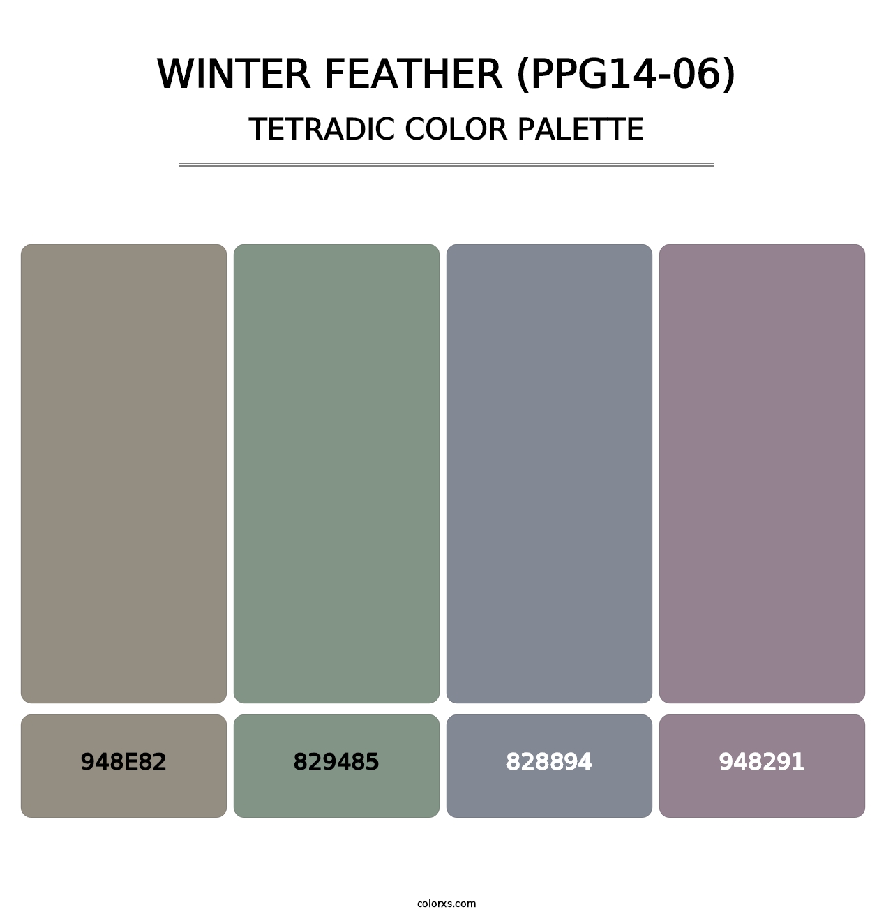 Winter Feather (PPG14-06) - Tetradic Color Palette