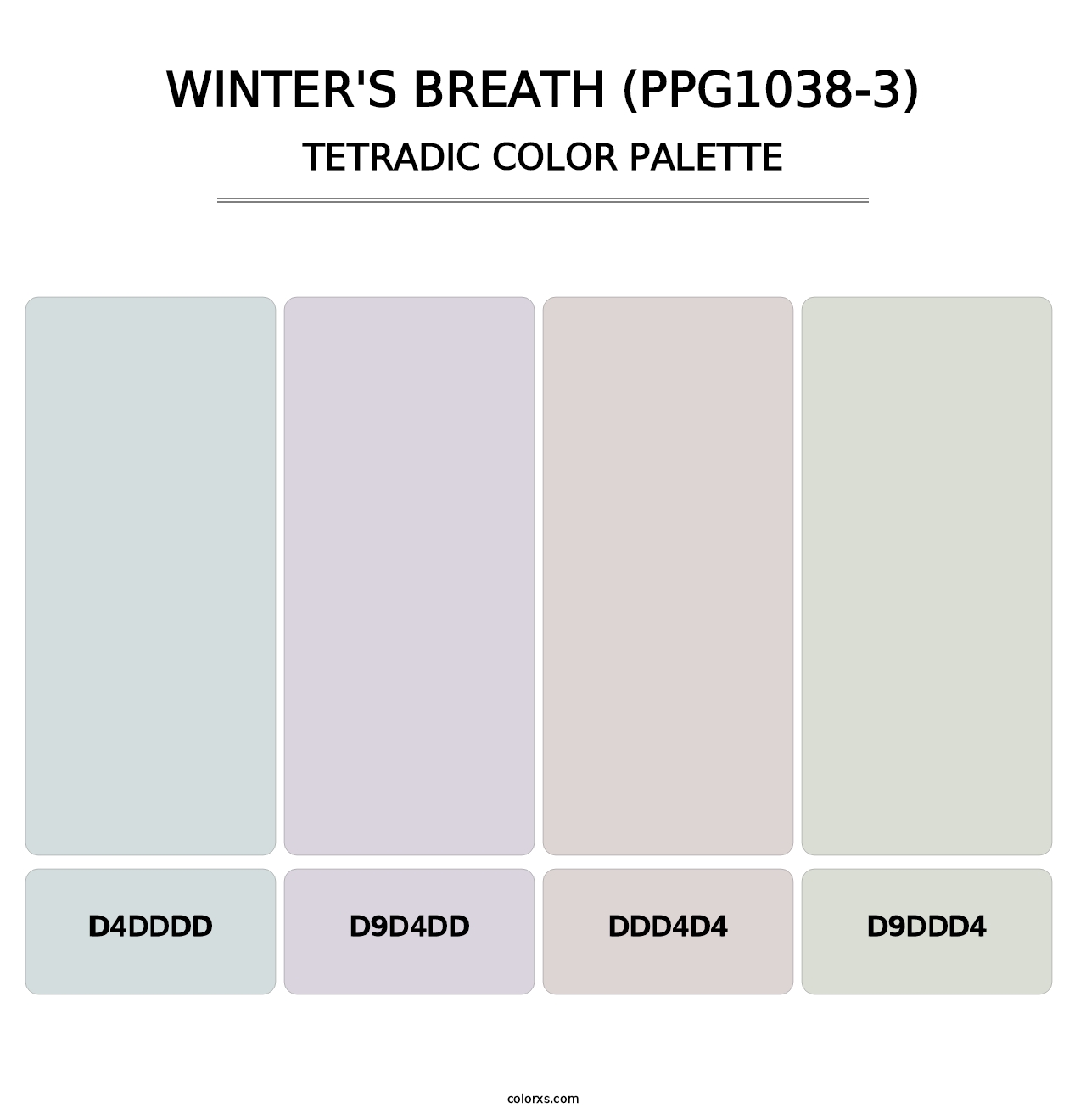 Winter's Breath (PPG1038-3) - Tetradic Color Palette