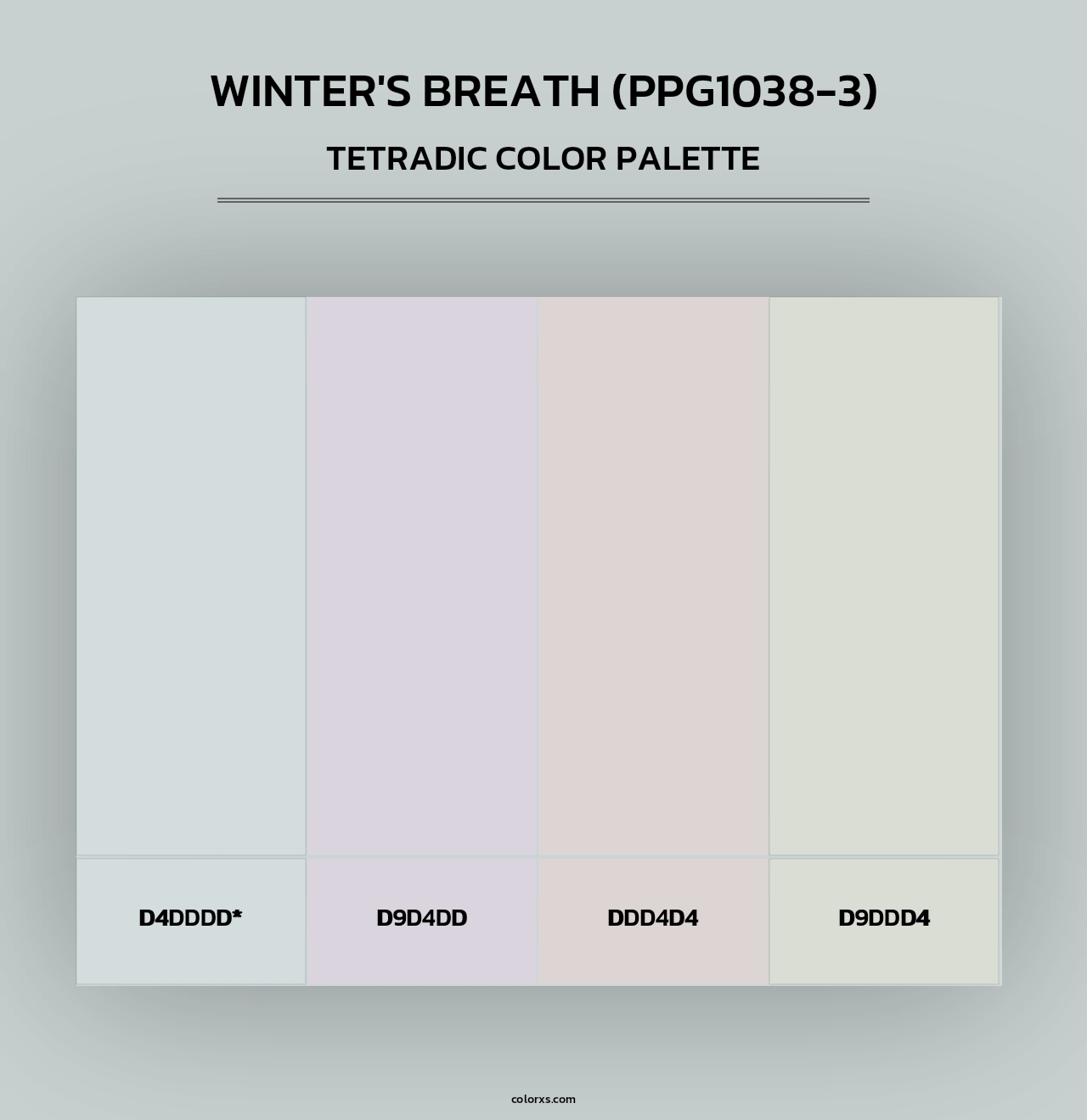 Winter's Breath (PPG1038-3) - Tetradic Color Palette
