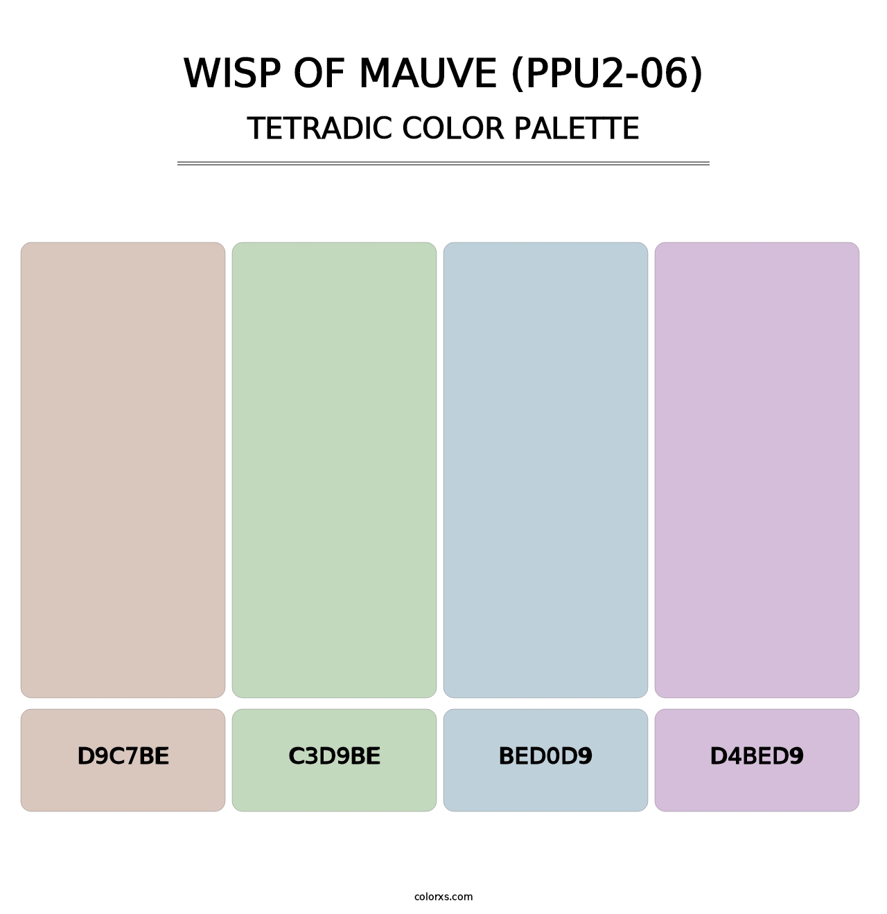 Wisp Of Mauve (PPU2-06) - Tetradic Color Palette