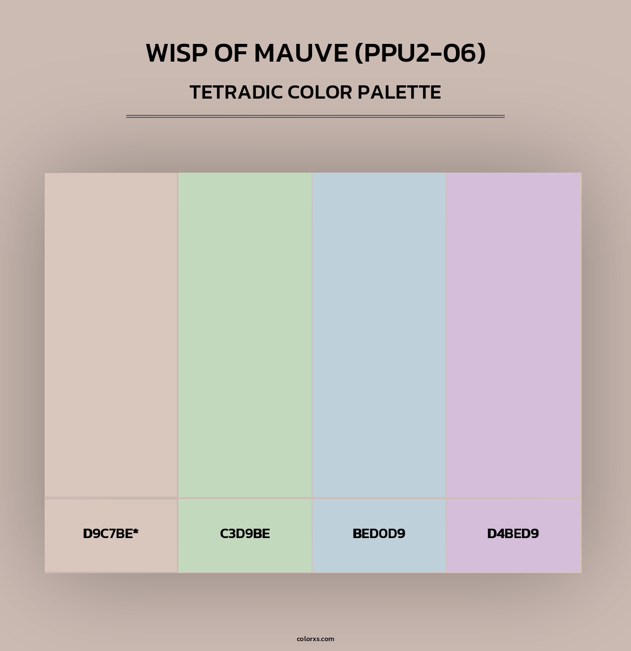 Wisp Of Mauve (PPU2-06) - Tetradic Color Palette