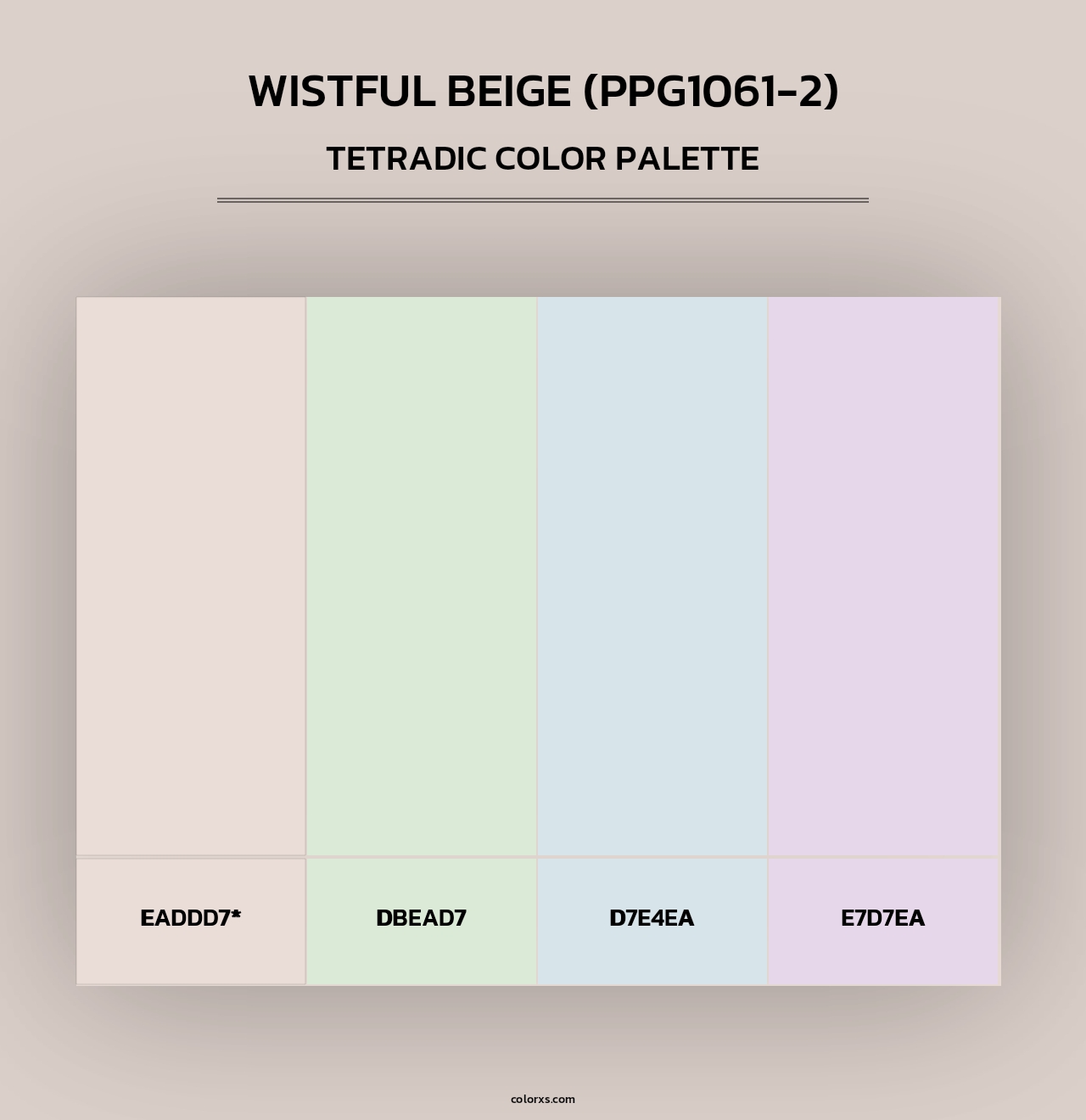 Wistful Beige (PPG1061-2) - Tetradic Color Palette