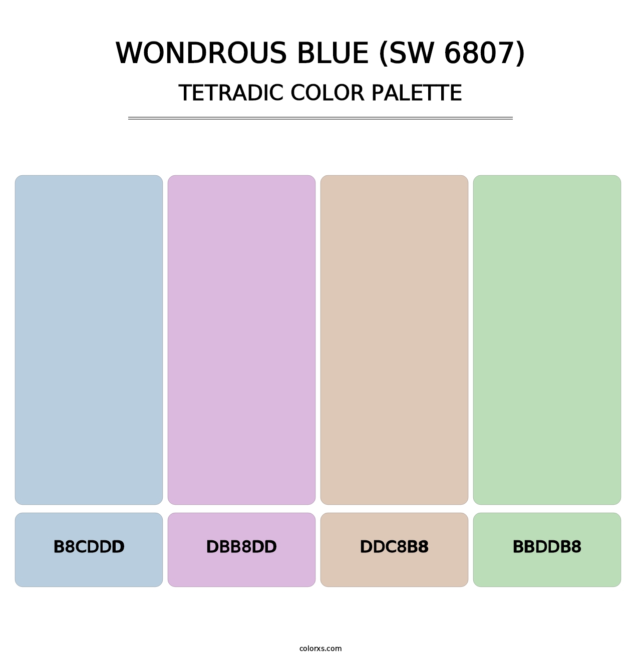 Wondrous Blue (SW 6807) - Tetradic Color Palette