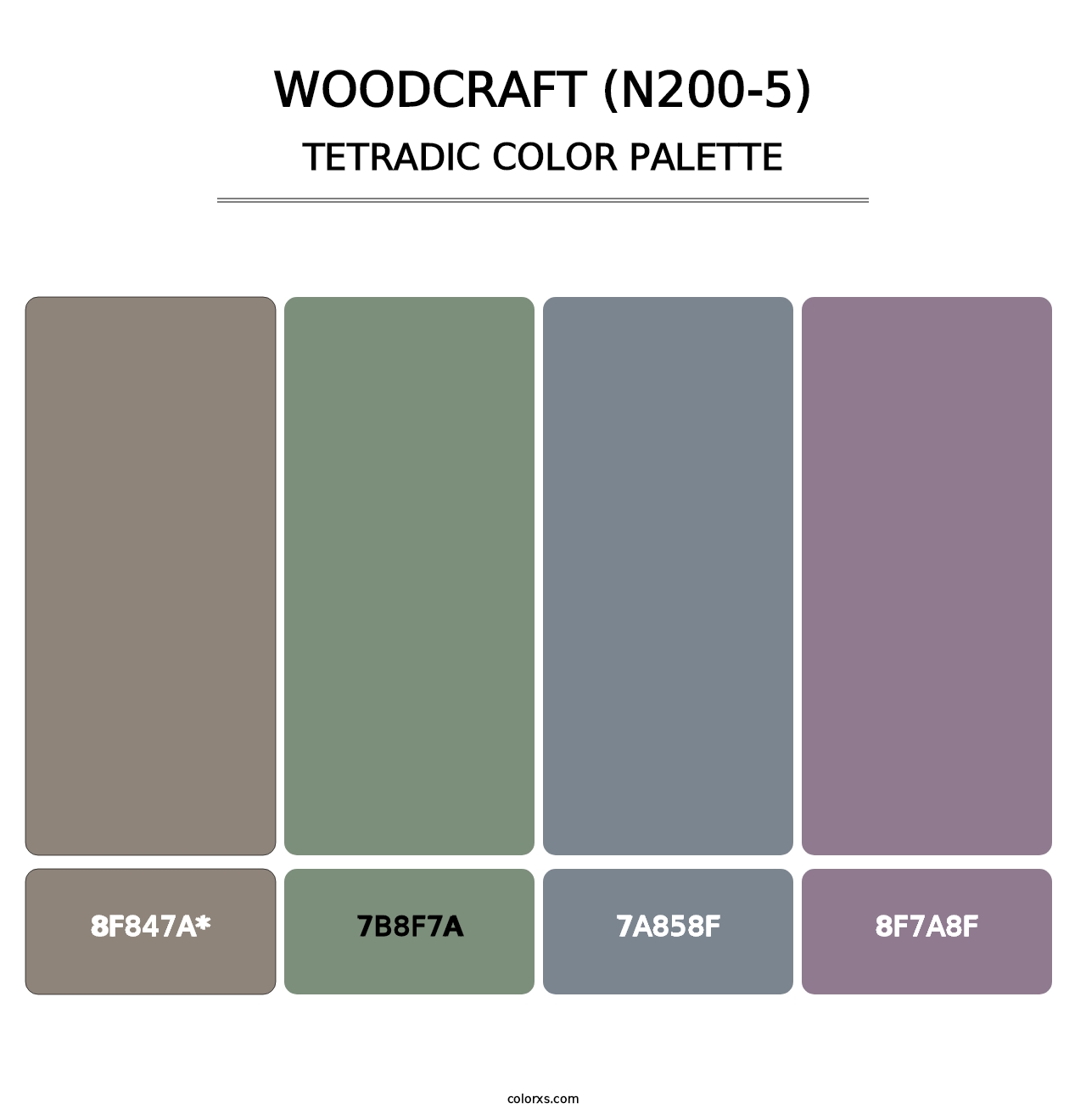 Woodcraft (N200-5) - Tetradic Color Palette