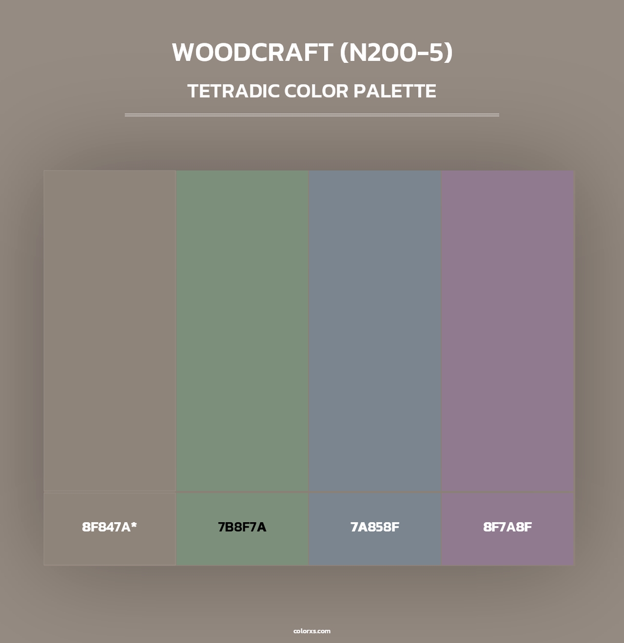 Woodcraft (N200-5) - Tetradic Color Palette