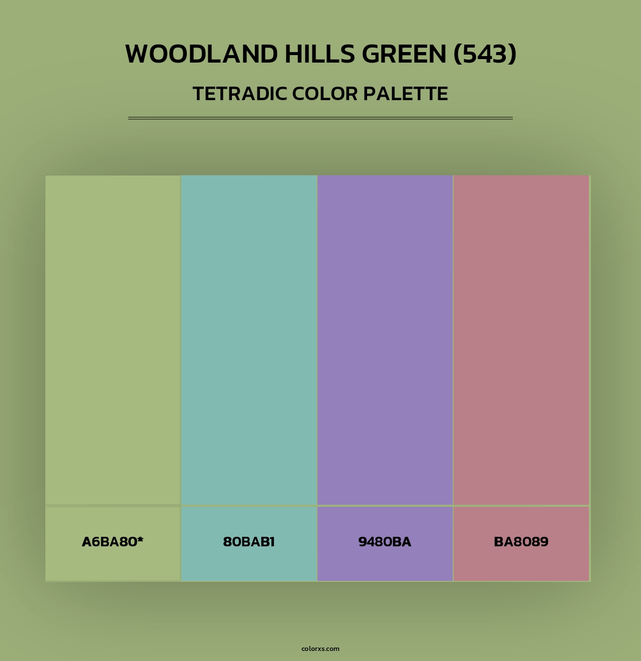 Woodland Hills Green (543) - Tetradic Color Palette