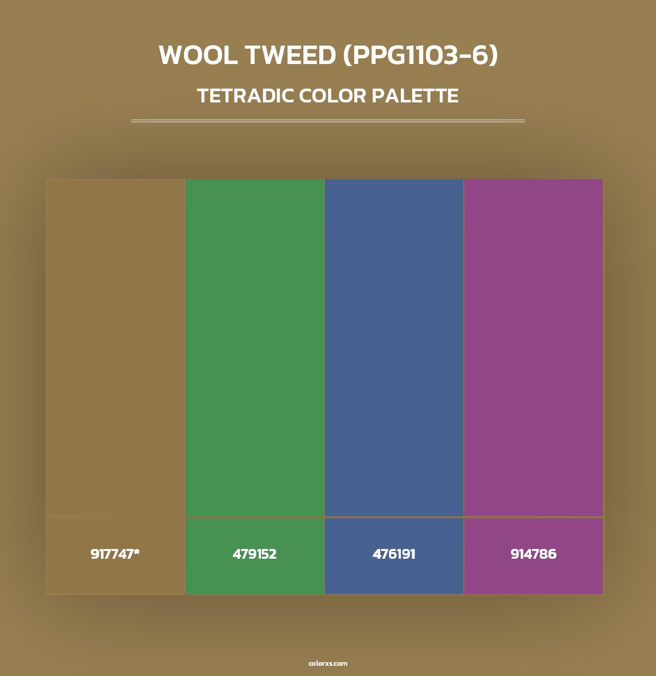 Wool Tweed (PPG1103-6) - Tetradic Color Palette