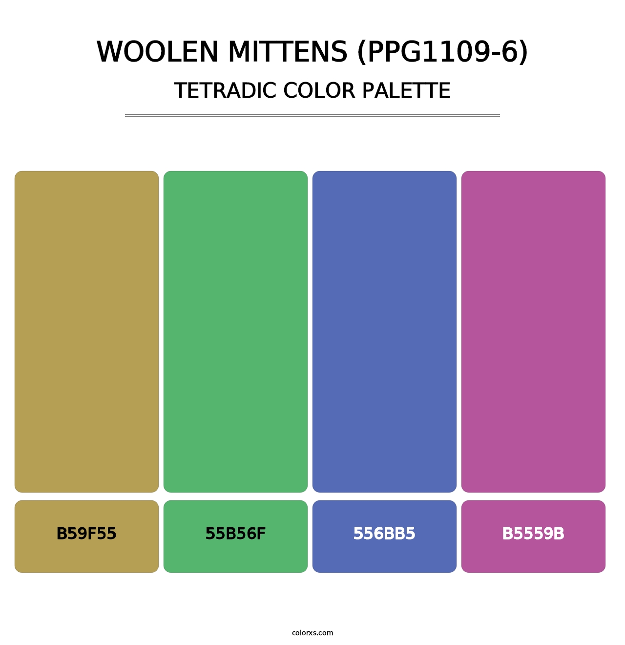 Woolen Mittens (PPG1109-6) - Tetradic Color Palette