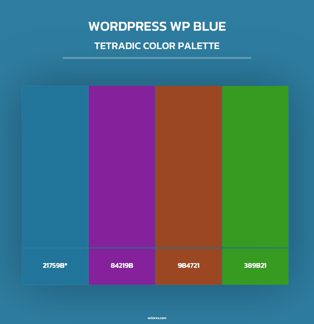 WordPress WP Blue - Tetradic Color Palette