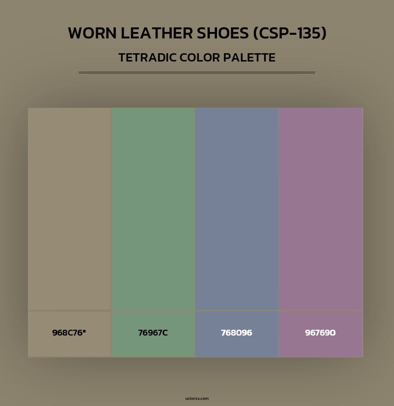 Worn Leather Shoes (CSP-135) - Tetradic Color Palette