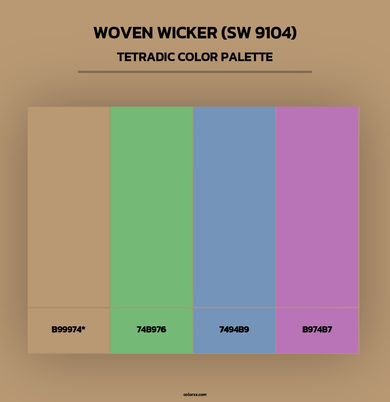 Woven Wicker (SW 9104) - Tetradic Color Palette