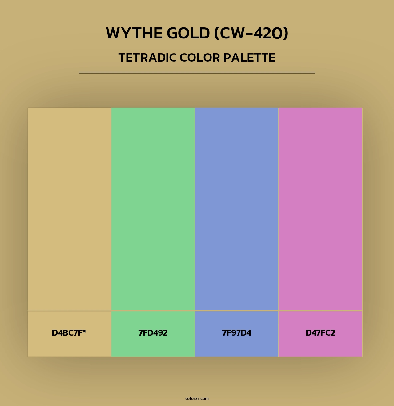 Wythe Gold (CW-420) - Tetradic Color Palette