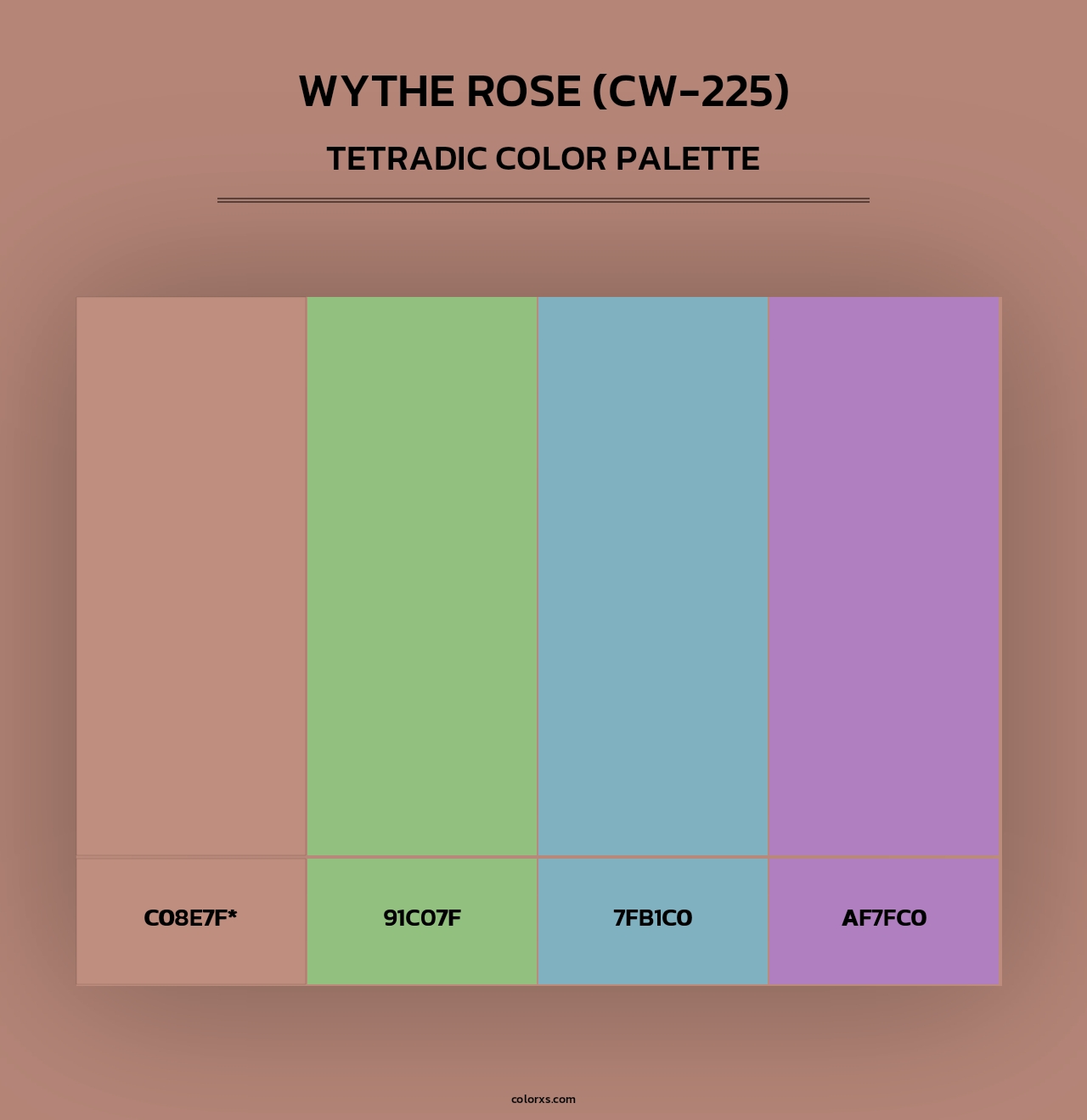 Wythe Rose (CW-225) - Tetradic Color Palette