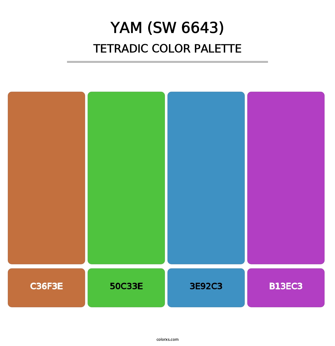 Yam (SW 6643) - Tetradic Color Palette