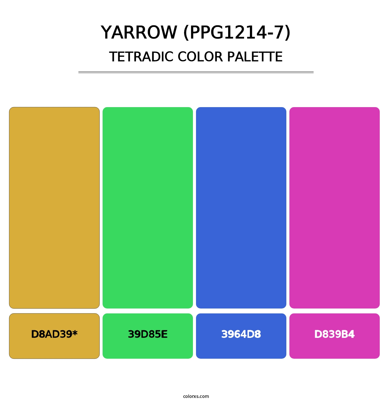 Yarrow (PPG1214-7) - Tetradic Color Palette