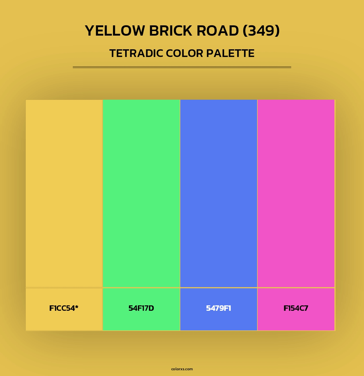 Yellow Brick Road (349) - Tetradic Color Palette