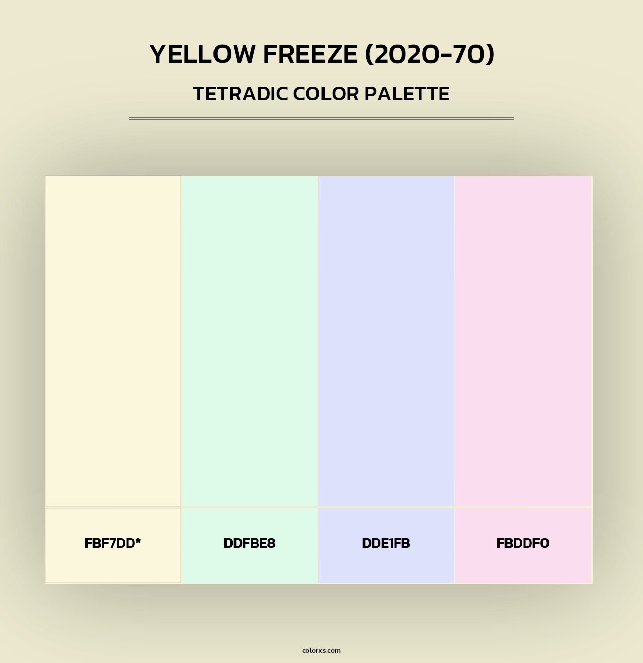 Yellow Freeze (2020-70) - Tetradic Color Palette