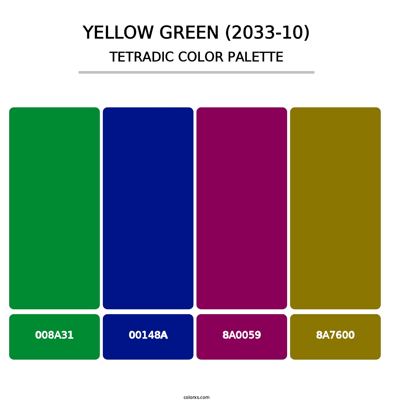 Yellow Green (2033-10) - Tetradic Color Palette