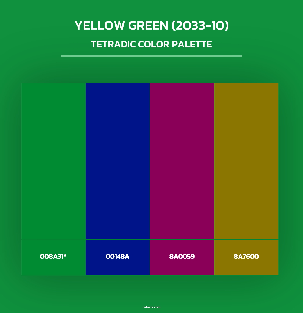 Yellow Green (2033-10) - Tetradic Color Palette