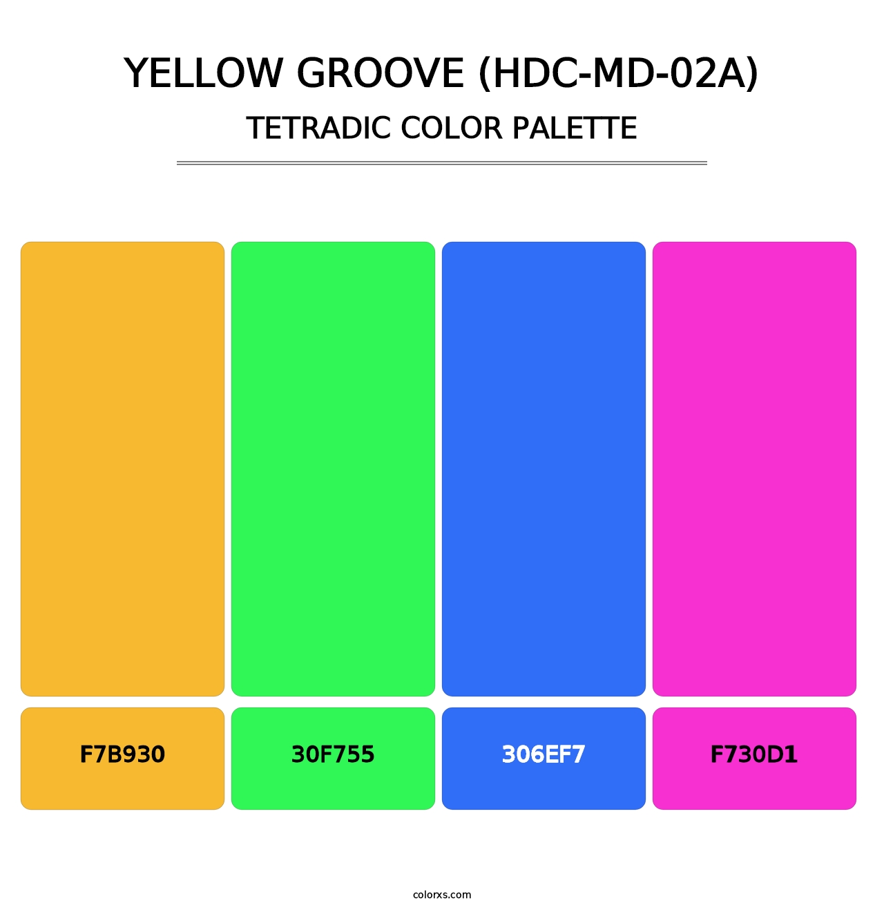 Yellow Groove (HDC-MD-02A) - Tetradic Color Palette