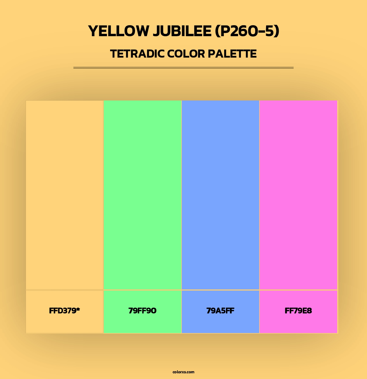 Yellow Jubilee (P260-5) - Tetradic Color Palette