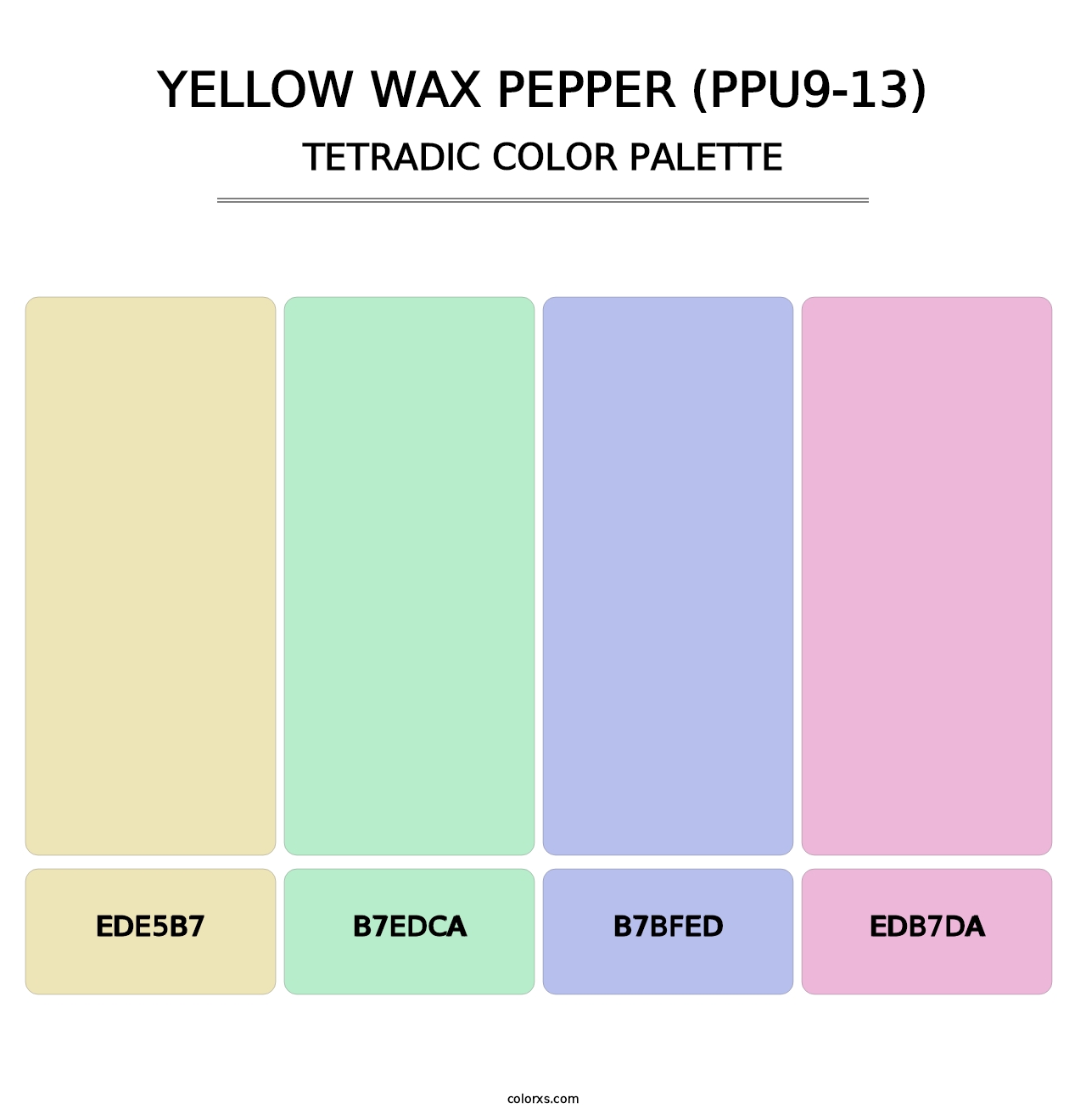 Yellow Wax Pepper (PPU9-13) - Tetradic Color Palette