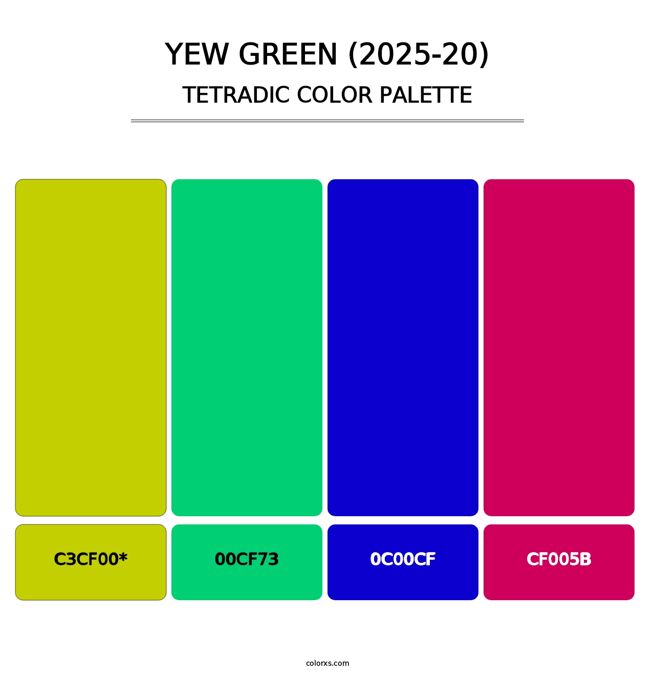 Yew Green (2025-20) - Tetradic Color Palette