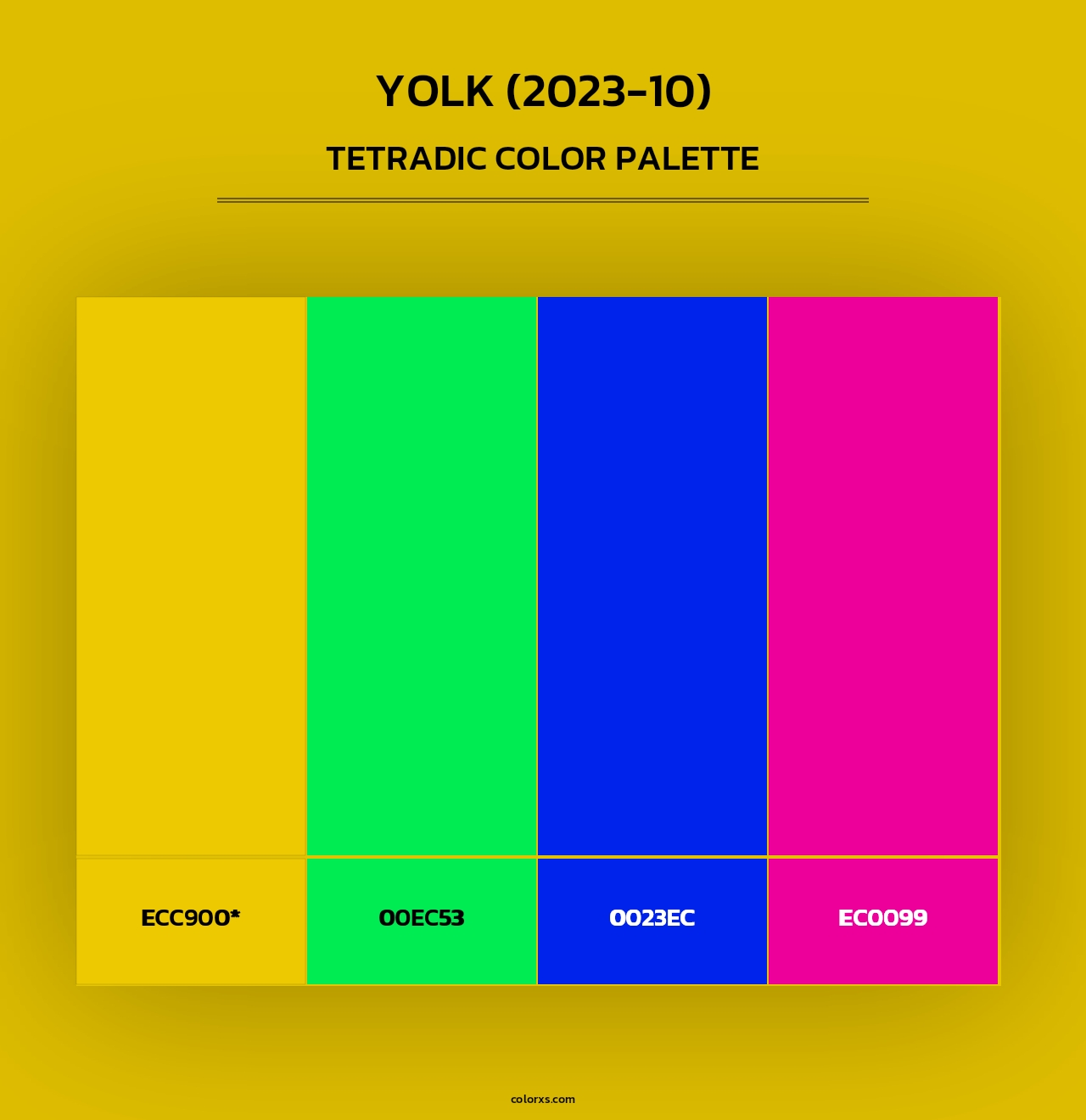 Yolk (2023-10) - Tetradic Color Palette
