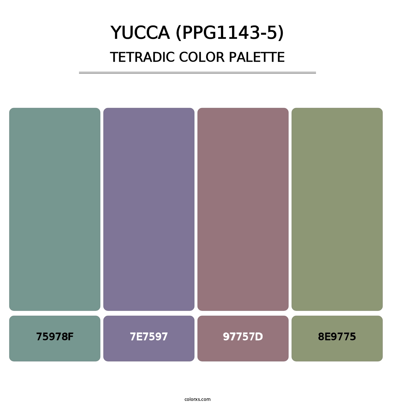 Yucca (PPG1143-5) - Tetradic Color Palette