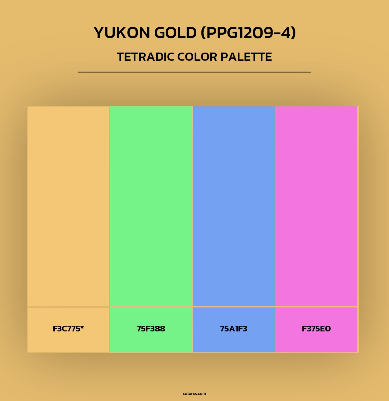 Yukon Gold (PPG1209-4) - Tetradic Color Palette