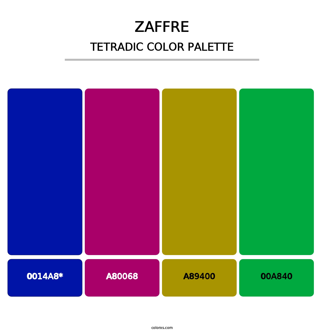 Zaffre - Tetradic Color Palette