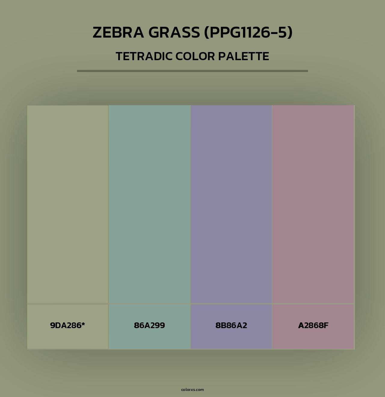 Zebra Grass (PPG1126-5) - Tetradic Color Palette