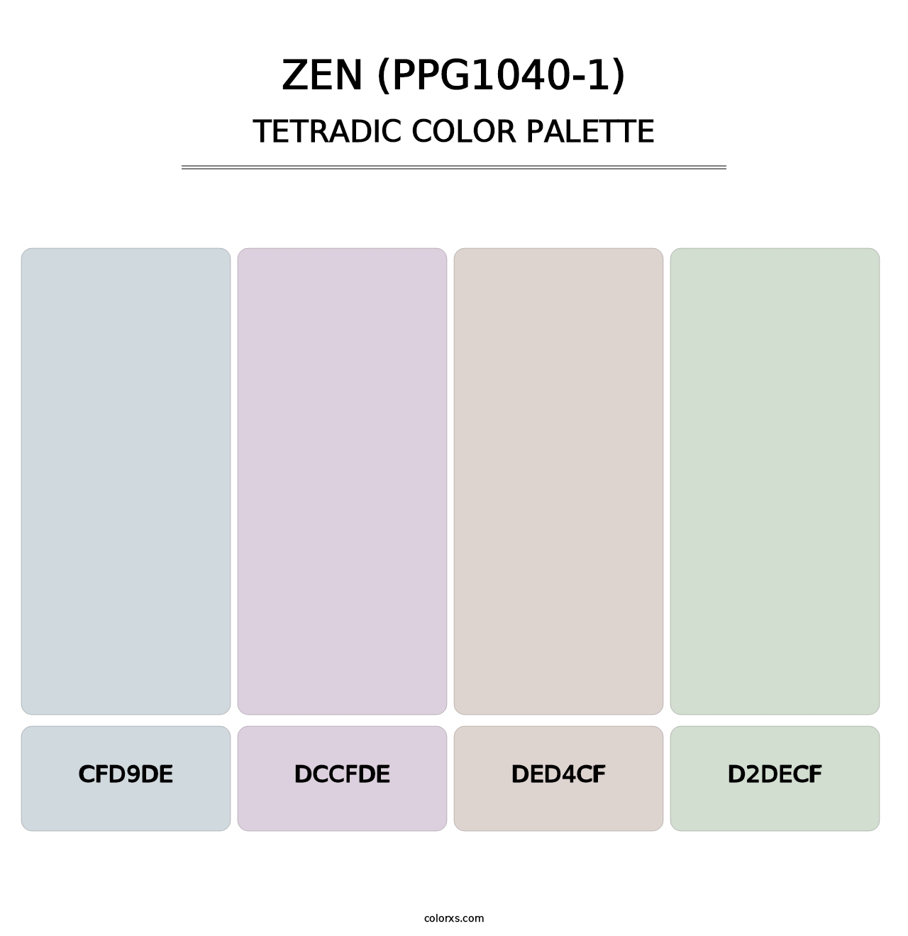 Zen (PPG1040-1) - Tetradic Color Palette