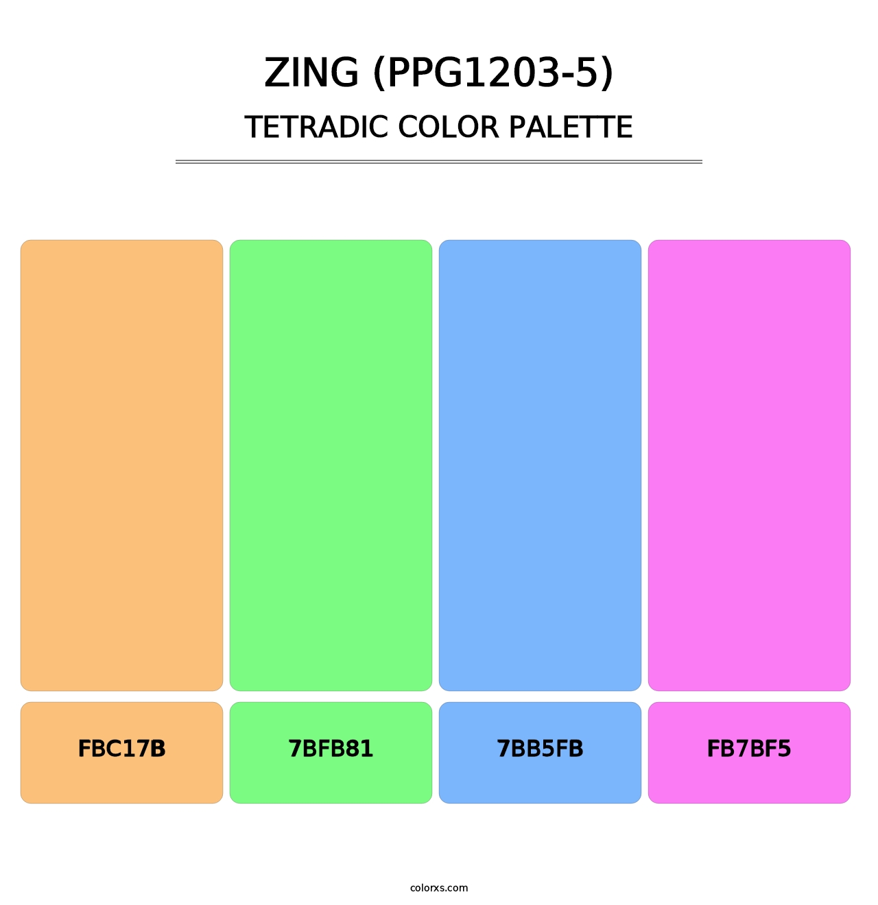 Zing (PPG1203-5) - Tetradic Color Palette