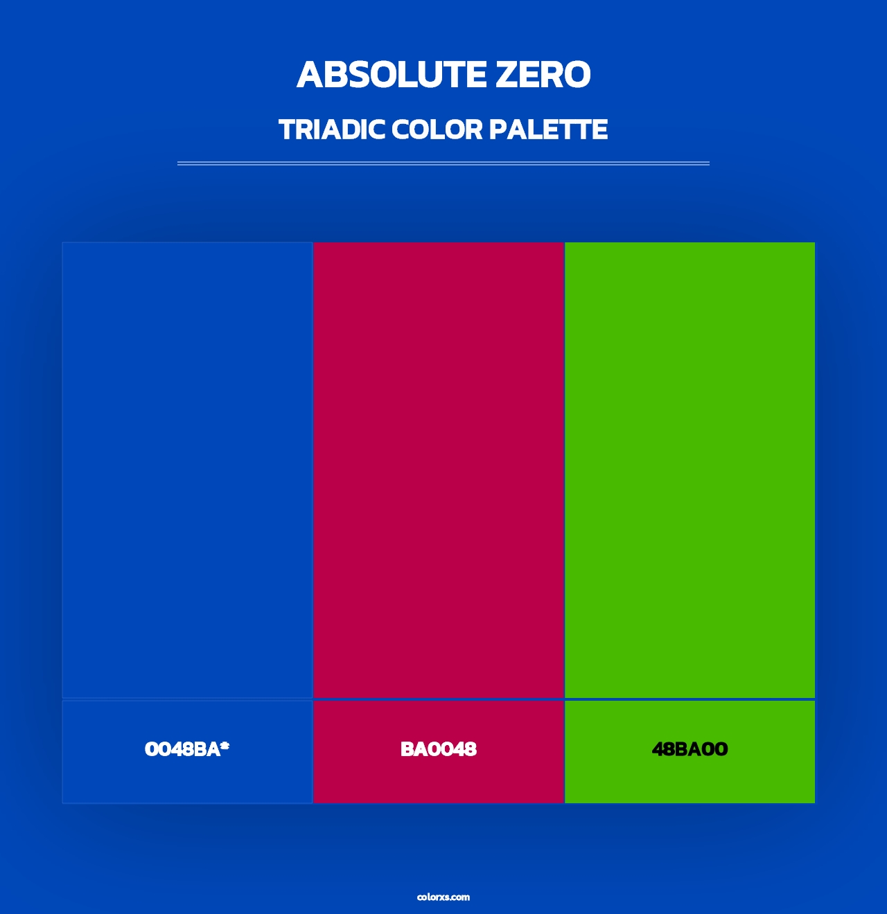 Absolute Zero - Triadic Color Palette