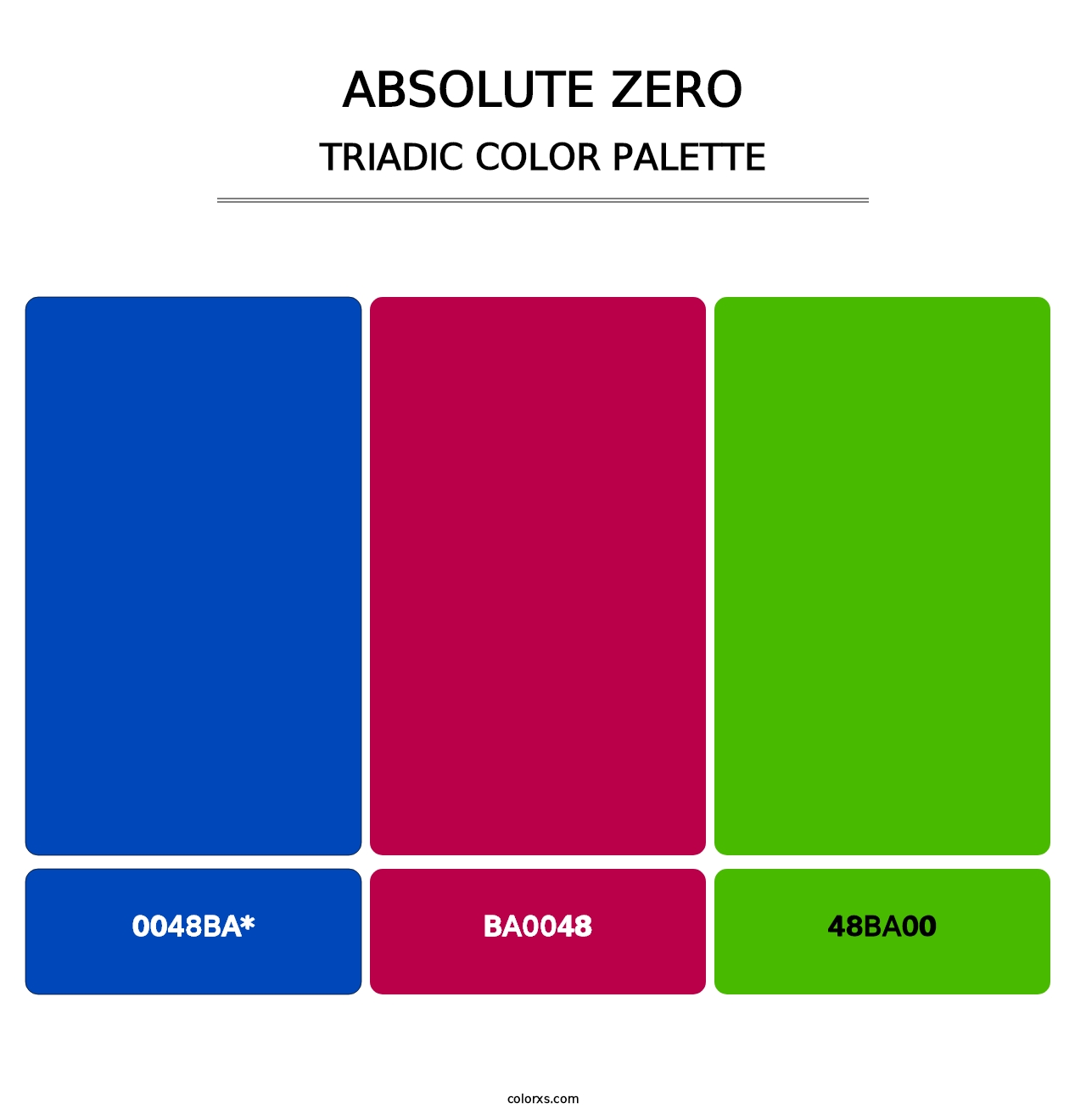 Absolute Zero - Triadic Color Palette