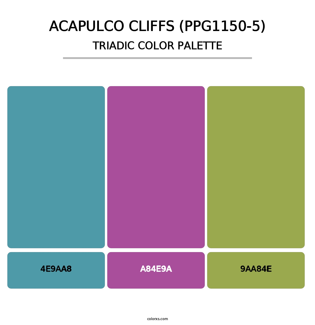 Acapulco Cliffs (PPG1150-5) - Triadic Color Palette