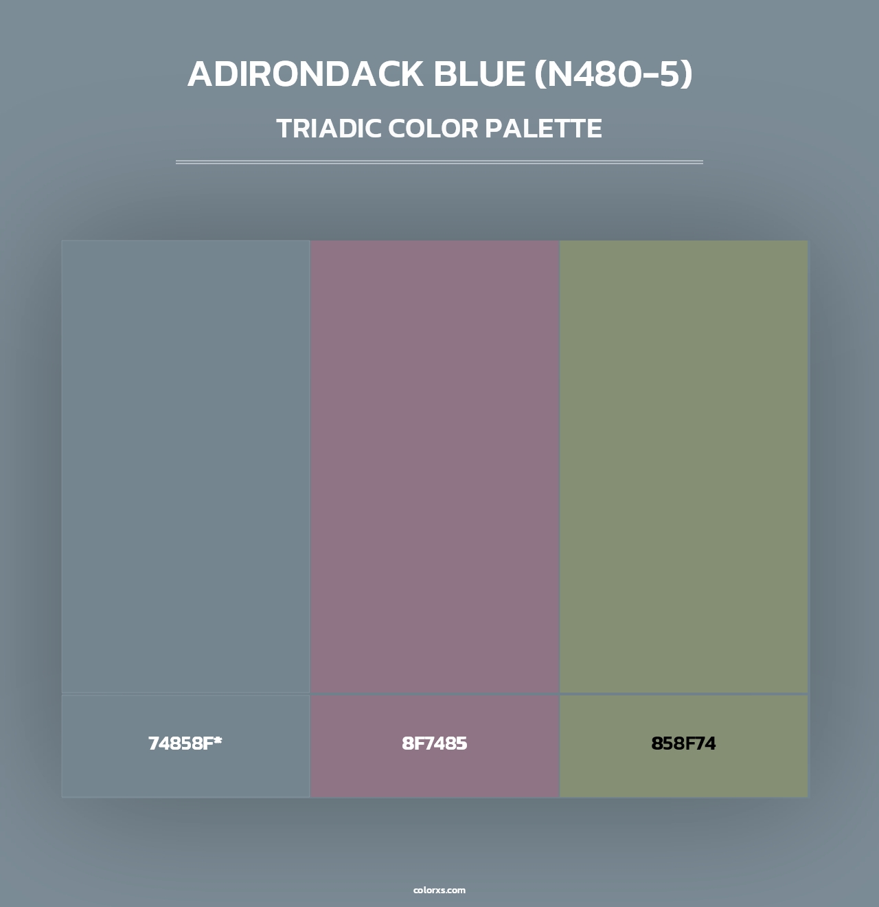 Adirondack Blue (N480-5) - Triadic Color Palette