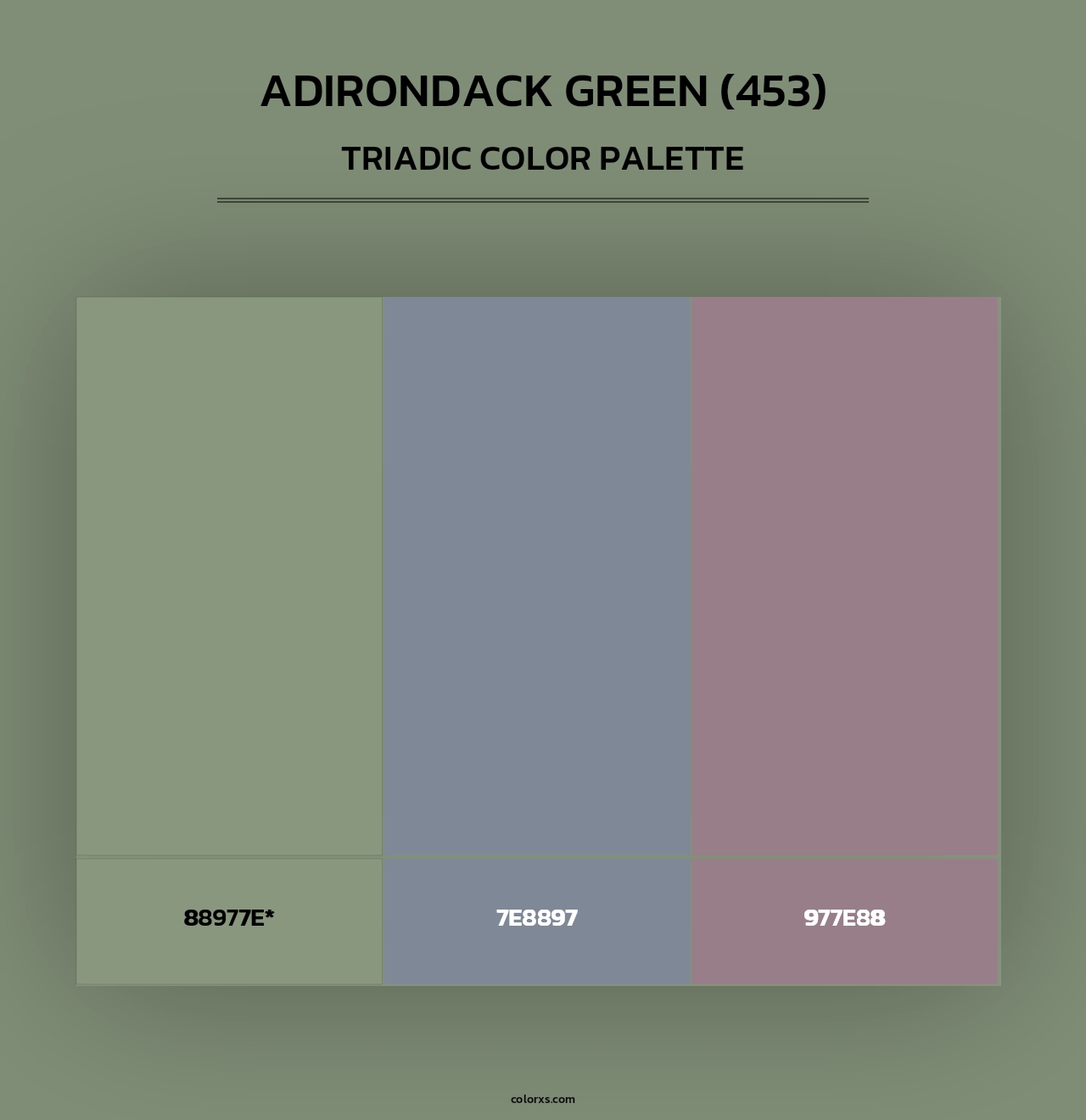 Adirondack Green (453) - Triadic Color Palette