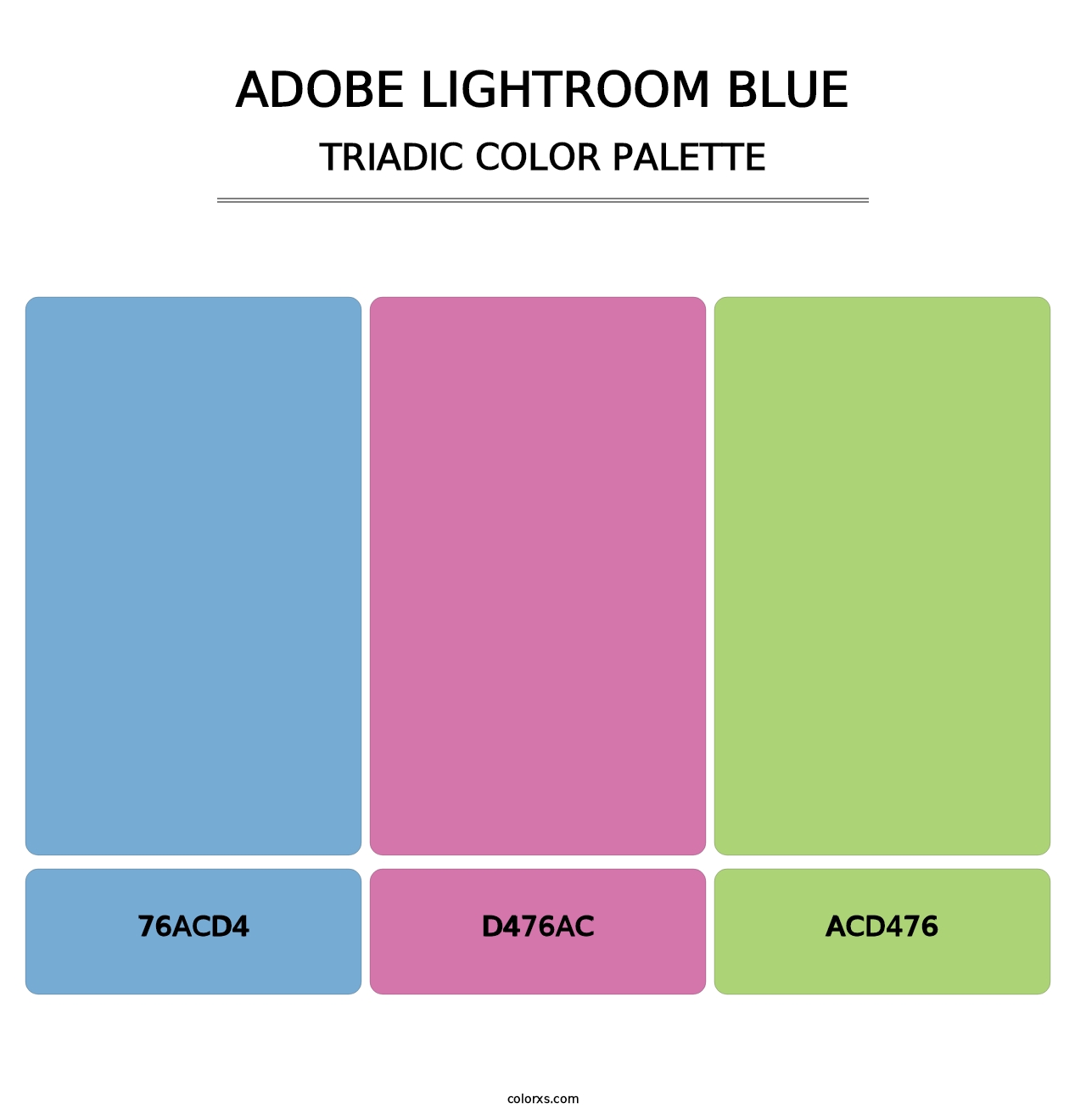 Adobe Lightroom Blue - Triadic Color Palette