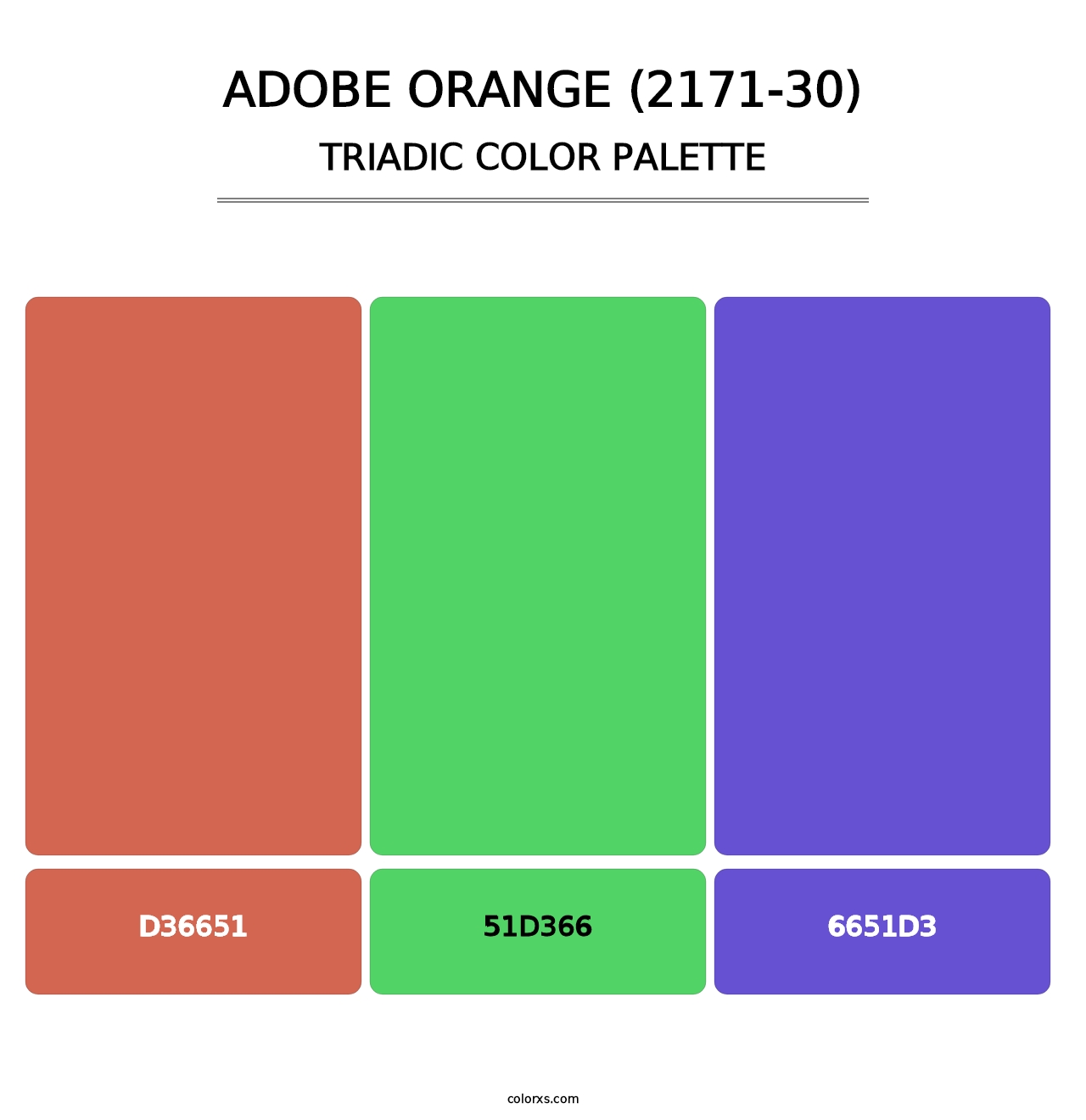 Adobe Orange (2171-30) - Triadic Color Palette